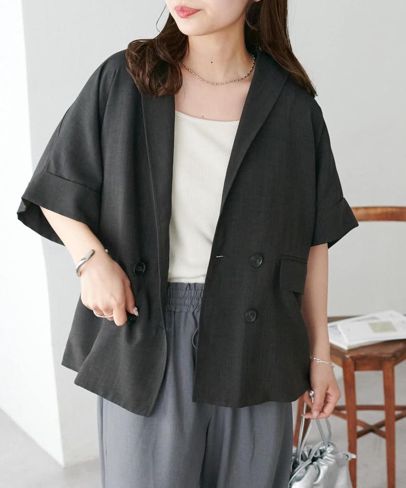 【ご好評につき再登場♪】テックリネン半袖シャツジャケット《WEB限定》