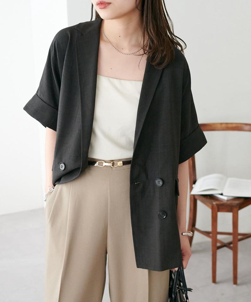 【ご好評につき再登場♪】テックリネン半袖シャツジャケット《WEB限定》