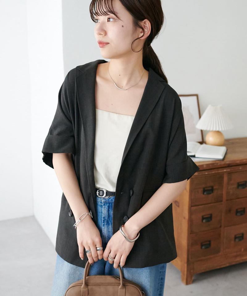 【ご好評につき再登場♪】テックリネン半袖シャツジャケット《WEB限定》