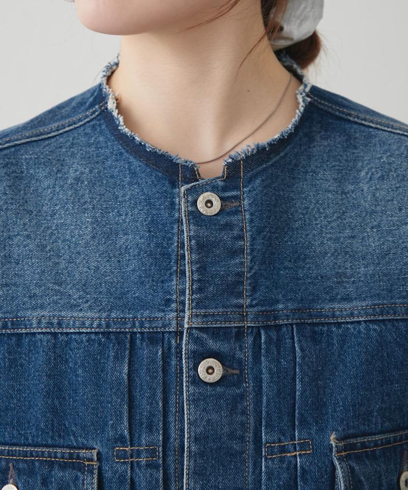【etsinta/エシンタ】バックフリルデニムジャケット
