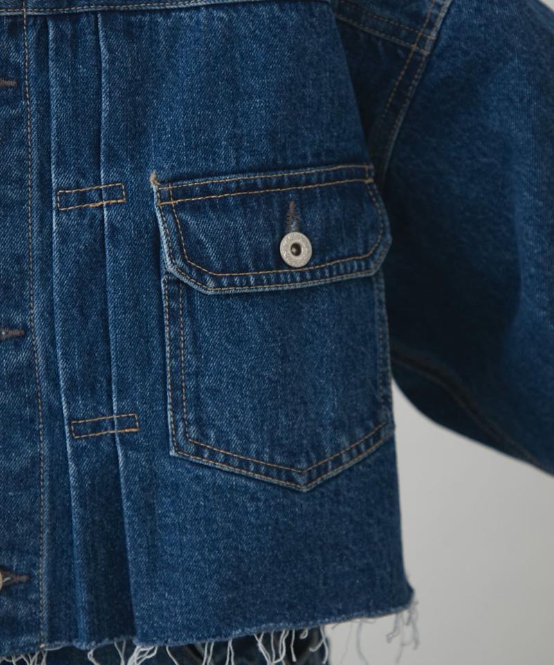 【etsinta/エシンタ】バックフリルデニムジャケット