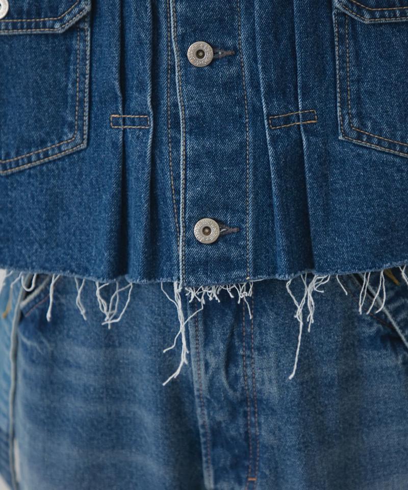 【etsinta/エシンタ】バックフリルデニムジャケット