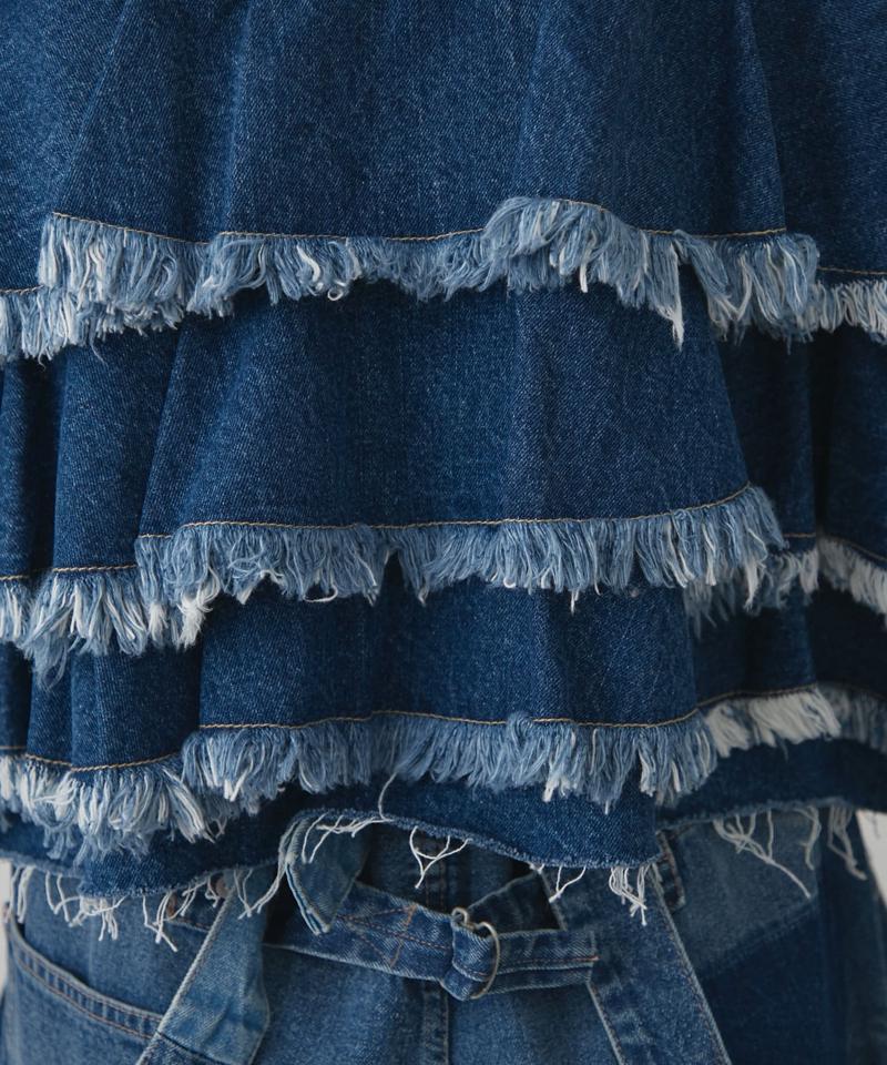 【etsinta/エシンタ】バックフリルデニムジャケット