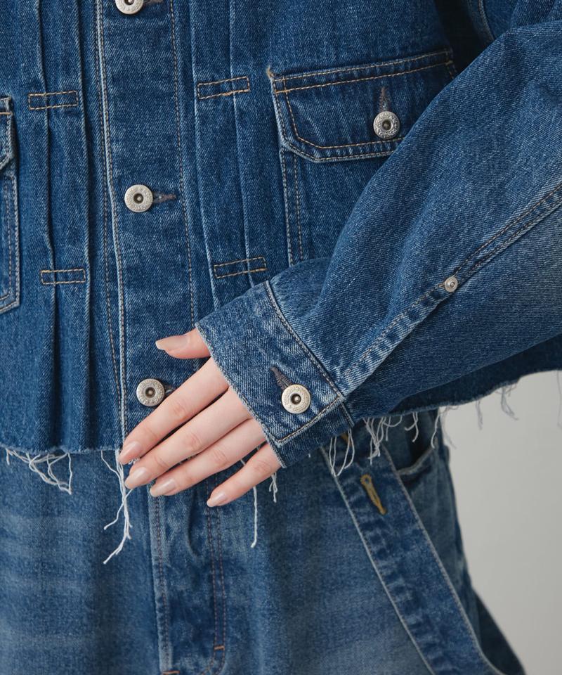 【etsinta/エシンタ】バックフリルデニムジャケット