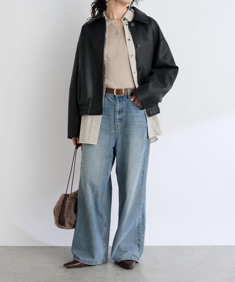 【新色登場】【MONN.:. （モン）】ワイドレッグデニム
