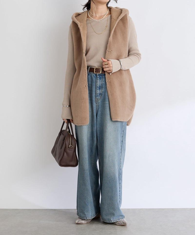 【新色登場】【MONN.:. （モン）】ワイドレッグデニム