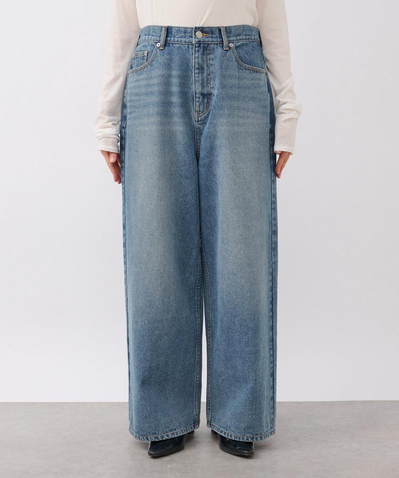 【新色登場】【MONN.:. （モン）】ワイドレッグデニム