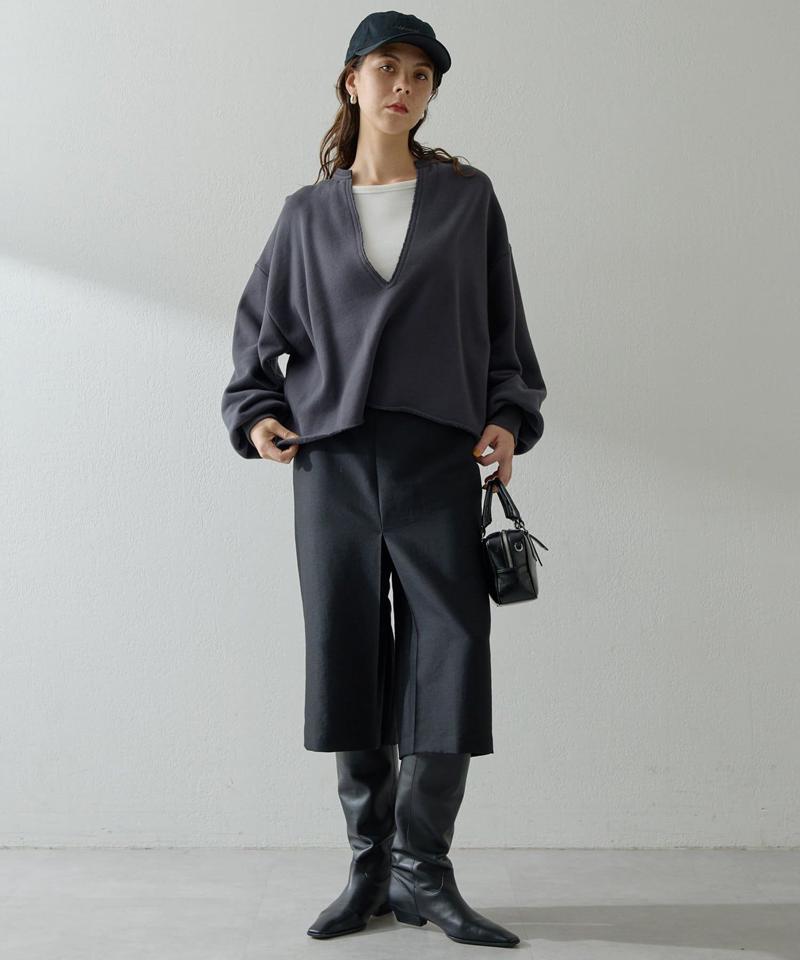 スウェットVネックプルオーバー２