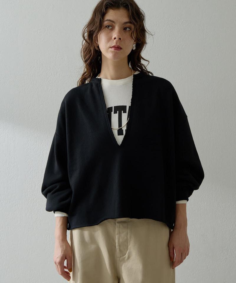 スウェットVネックプルオーバー２