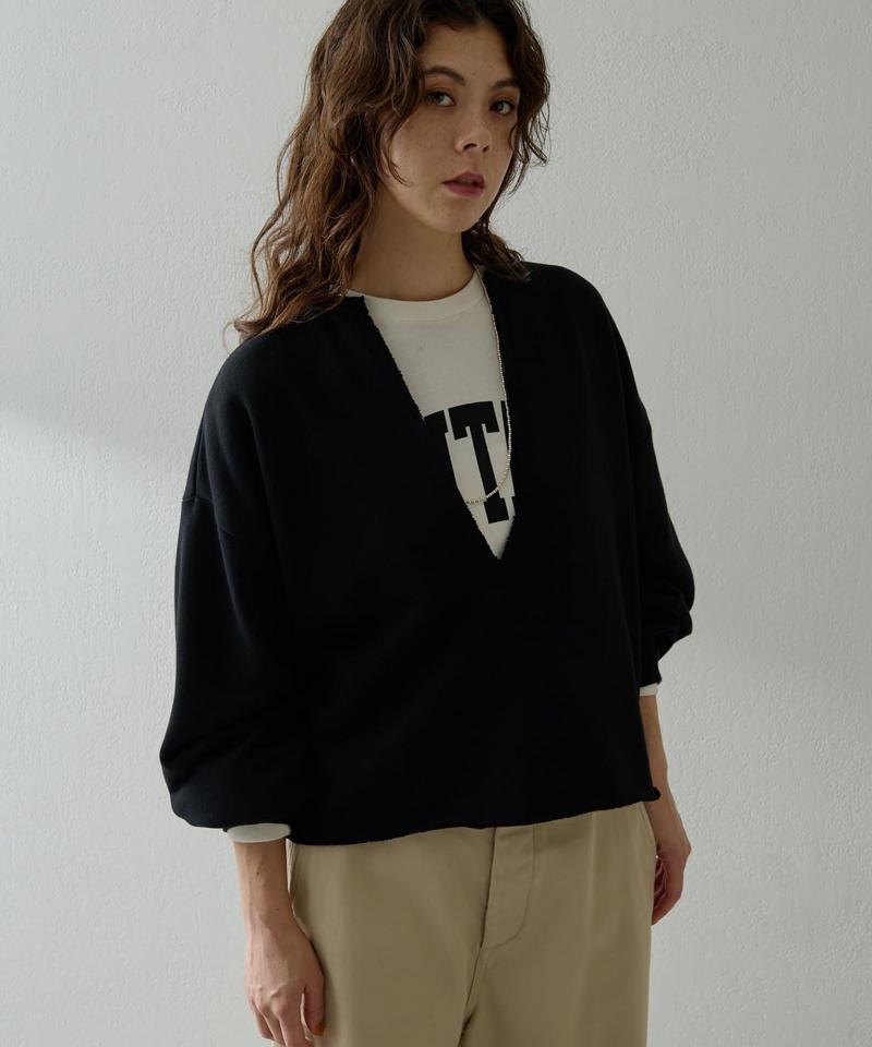 スウェットVネックプルオーバー２