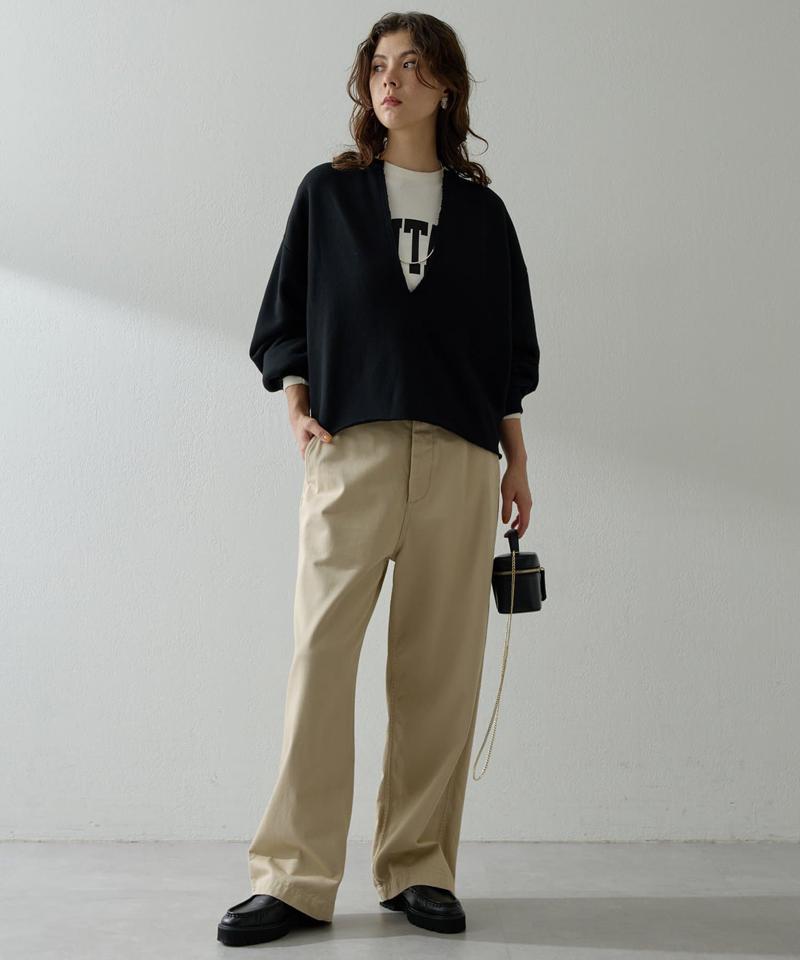 スウェットVネックプルオーバー２