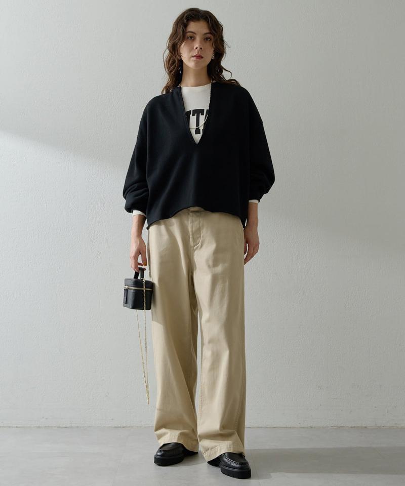 スウェットVネックプルオーバー２