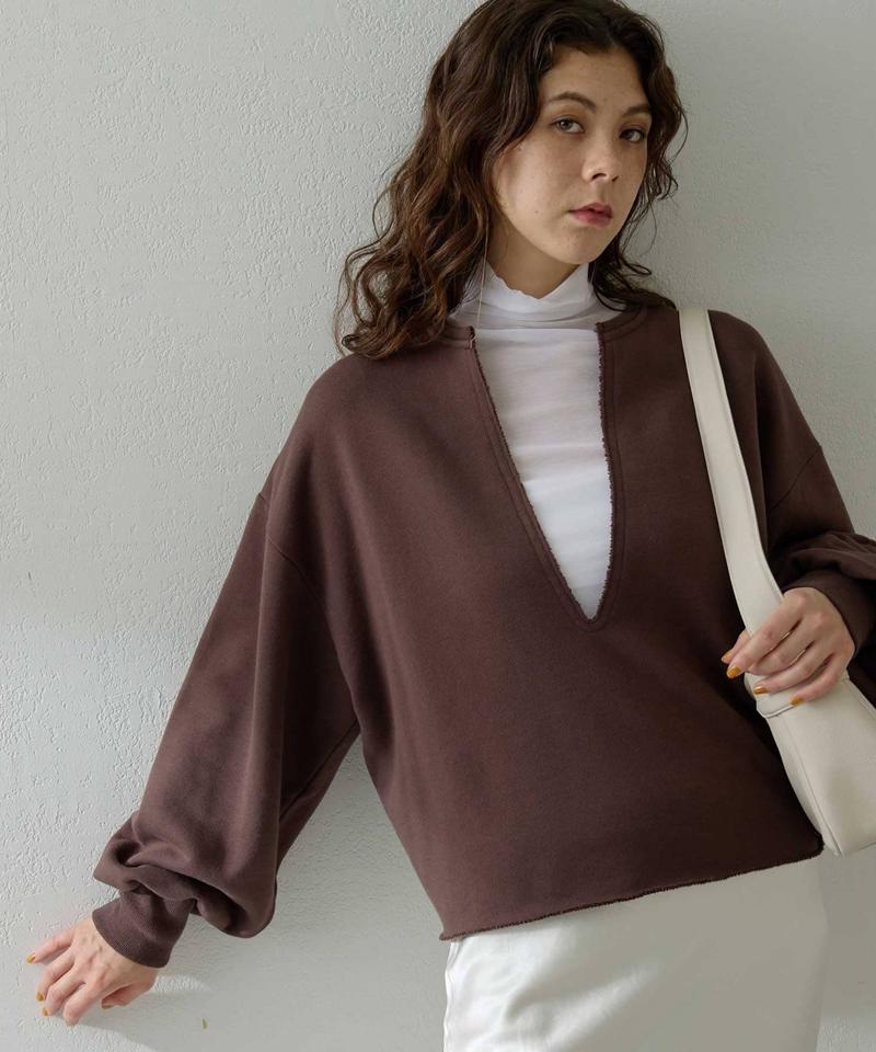 スウェットVネックプルオーバー２