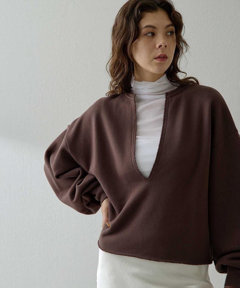 スウェットVネックプルオーバー２