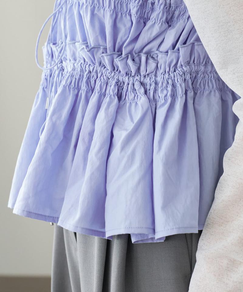 《オールシーズン使える!》【umm.】ギャザーリボン使いノースリブラウス