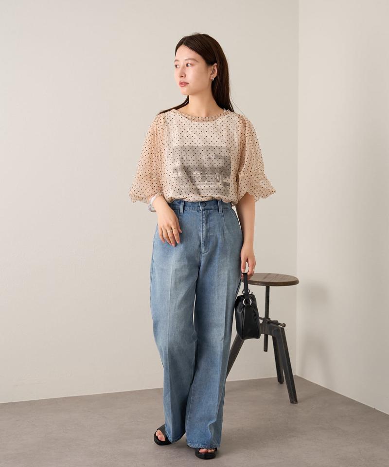 【新色追加/低身長サイズ/2サイズ展開】B センタープレスデニム
