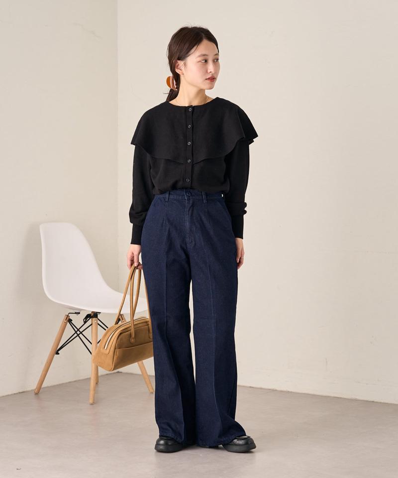 【新色追加/低身長サイズ/2サイズ展開】B センタープレスデニム