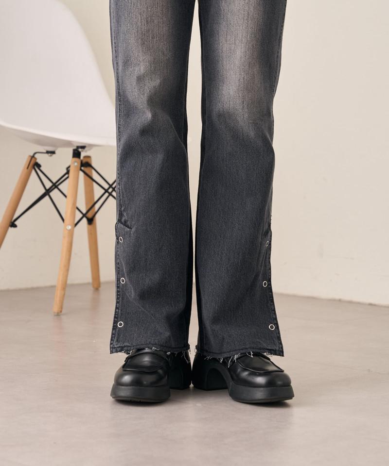 【低身長サイズ/高身長サイズ/3サイズ展開】B ボタンスリットデニム