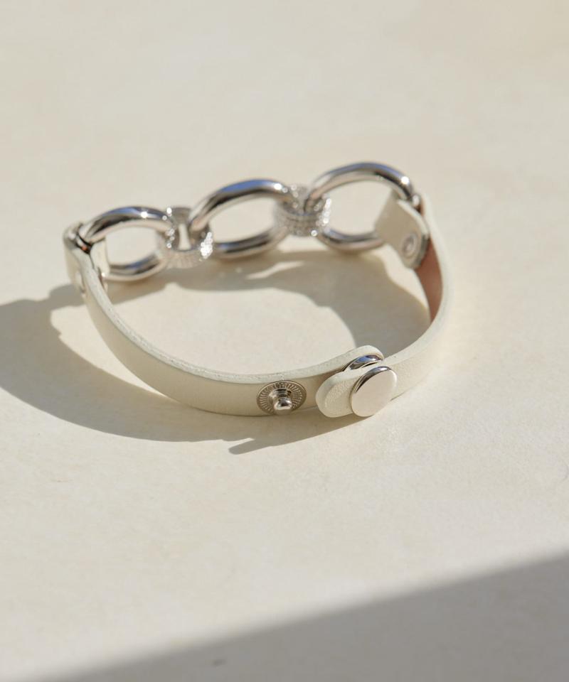 トップチェーンレザーブレスレット