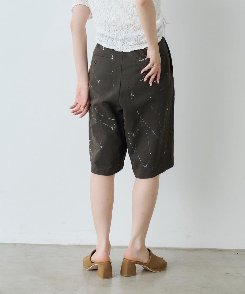 【WHIMSIC/2サイズ展開】ハンドぺインティングコットンツイルショーツ