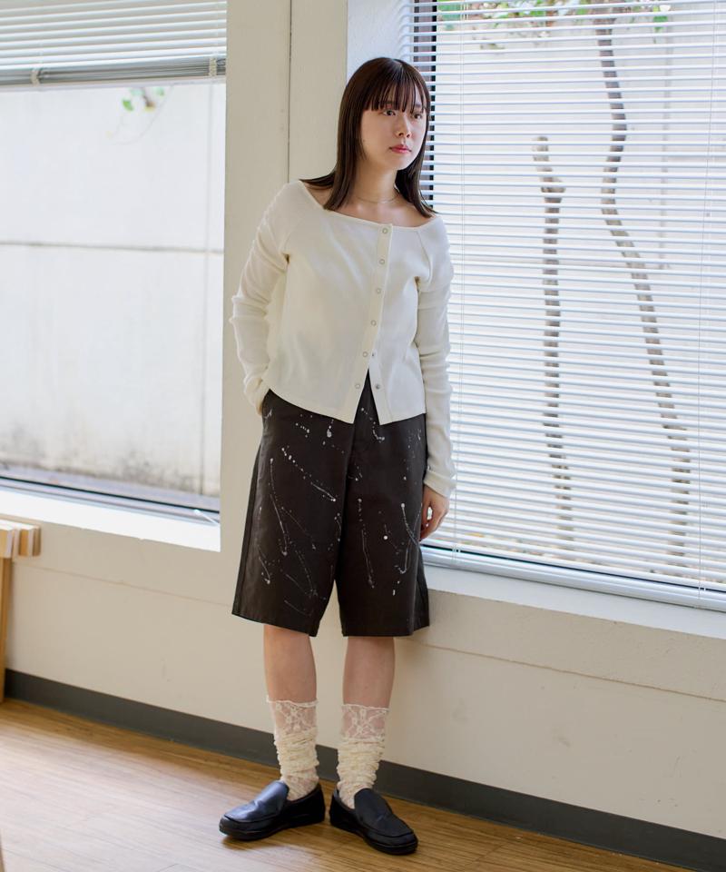 【WHIMSIC/2サイズ展開】ハンドぺインティングコットンツイルショーツ