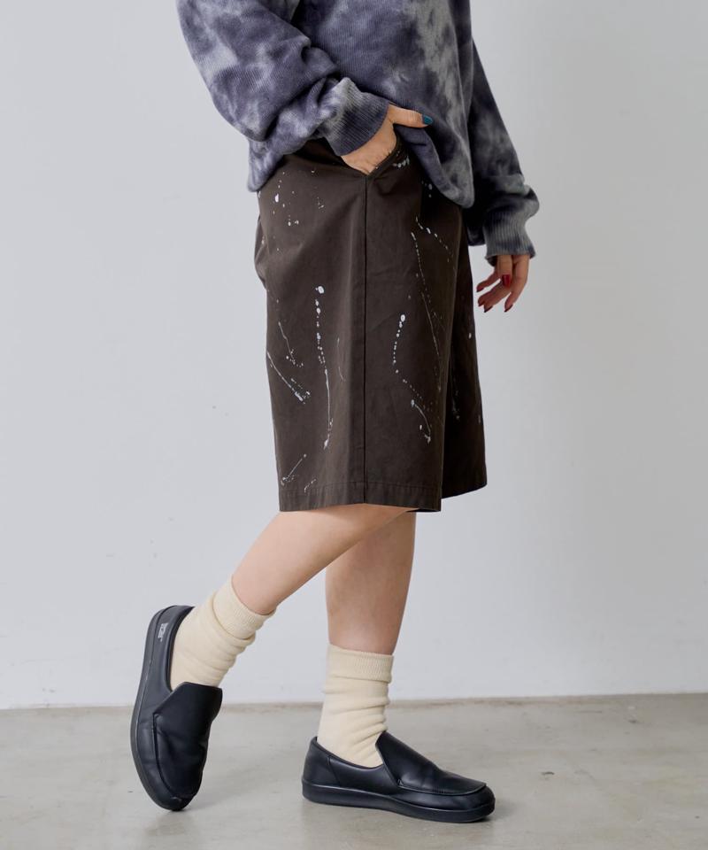 【WHIMSIC/2サイズ展開】ハンドぺインティングコットンツイルショーツ