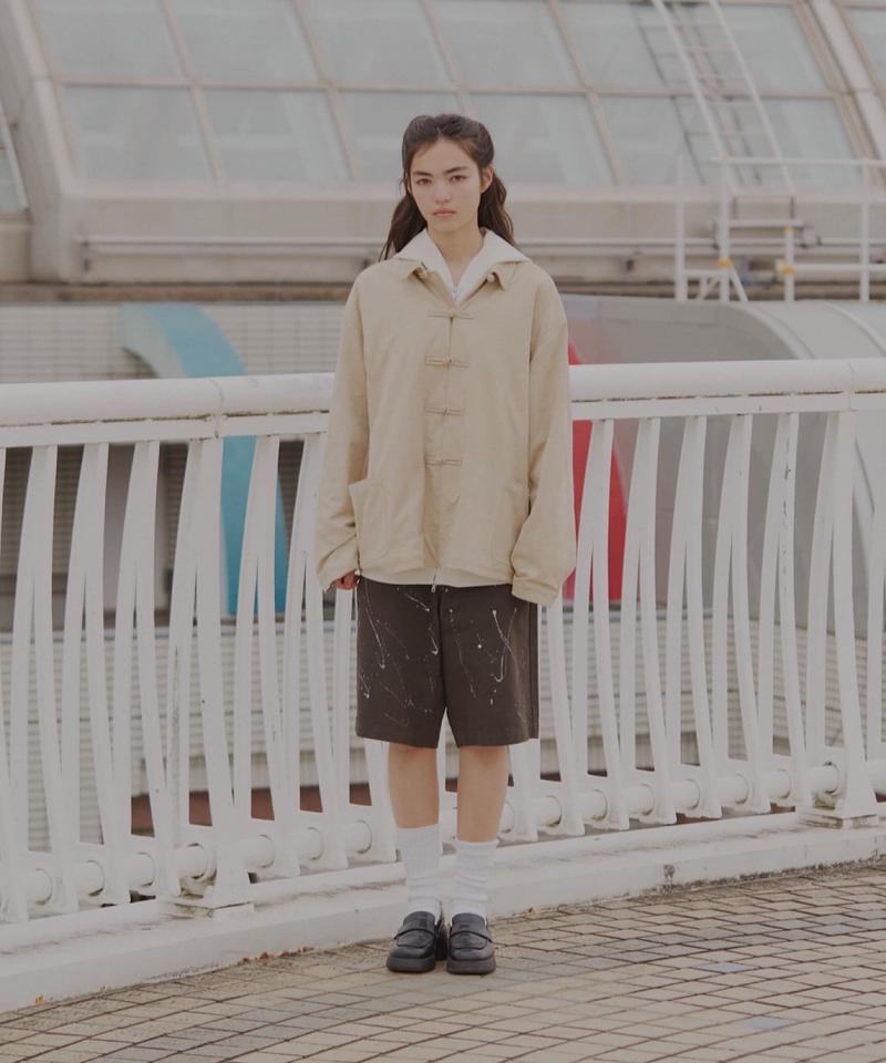 【WHIMSIC/2サイズ展開】ハンドぺインティングコットンツイルショーツ