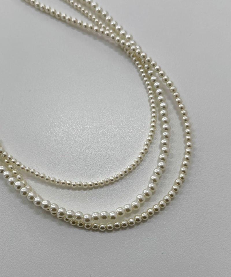 パール3連ロングネックレス