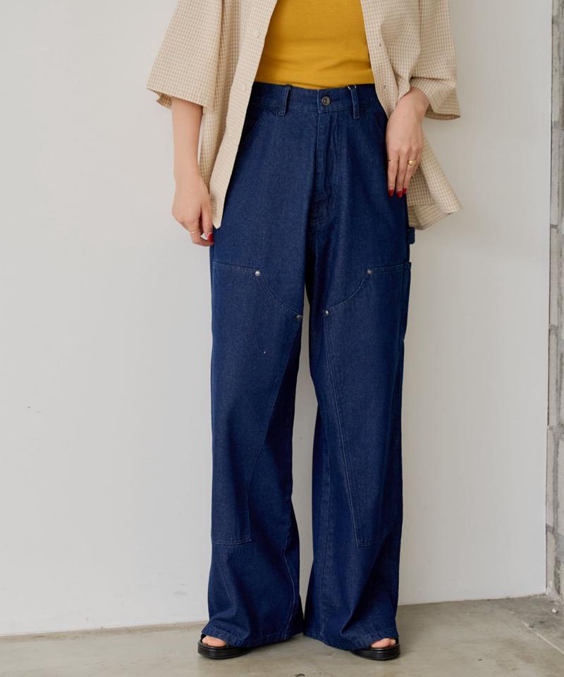 【WHIMSIC/2サイズ展開/新色追加】ダブルニーペインターパンツ