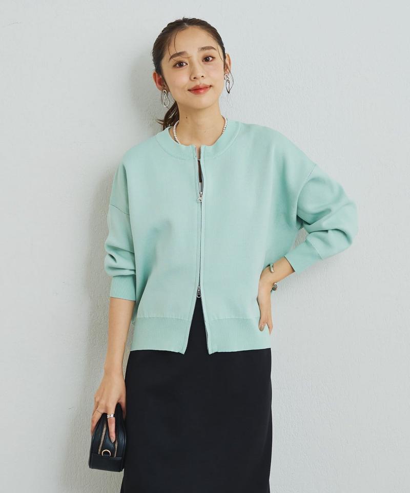 《オンオフ着回せる》スウェットライクニットカーディガン