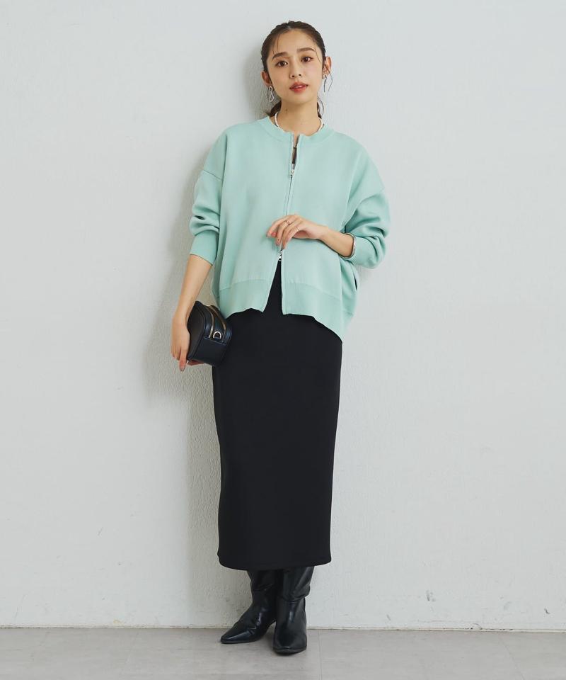 《オンオフ着回せる》スウェットライクニットカーディガン