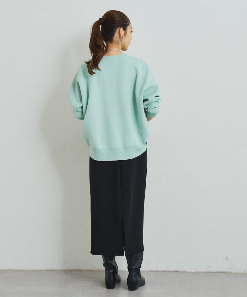 《オンオフ着回せる》スウェットライクニットカーディガン