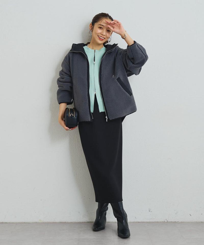 《オンオフ着回せる》スウェットライクニットカーディガン