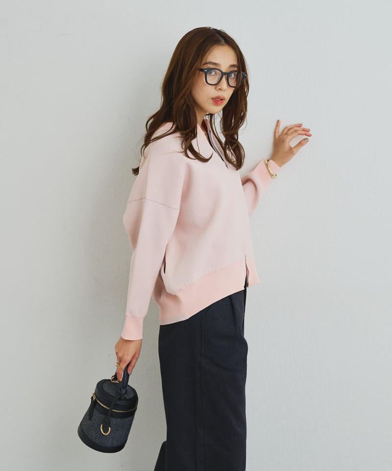 《オンオフ着回せる》スウェットライクニットカーディガン