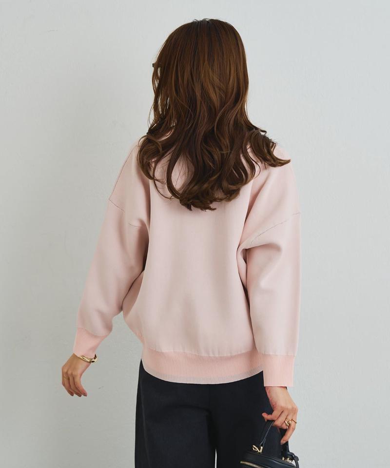 《オンオフ着回せる》スウェットライクニットカーディガン