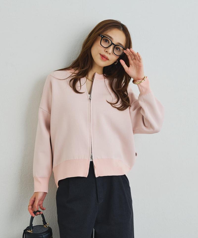 《オンオフ着回せる》スウェットライクニットカーディガン