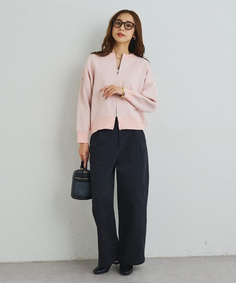 《オンオフ着回せる》スウェットライクニットカーディガン