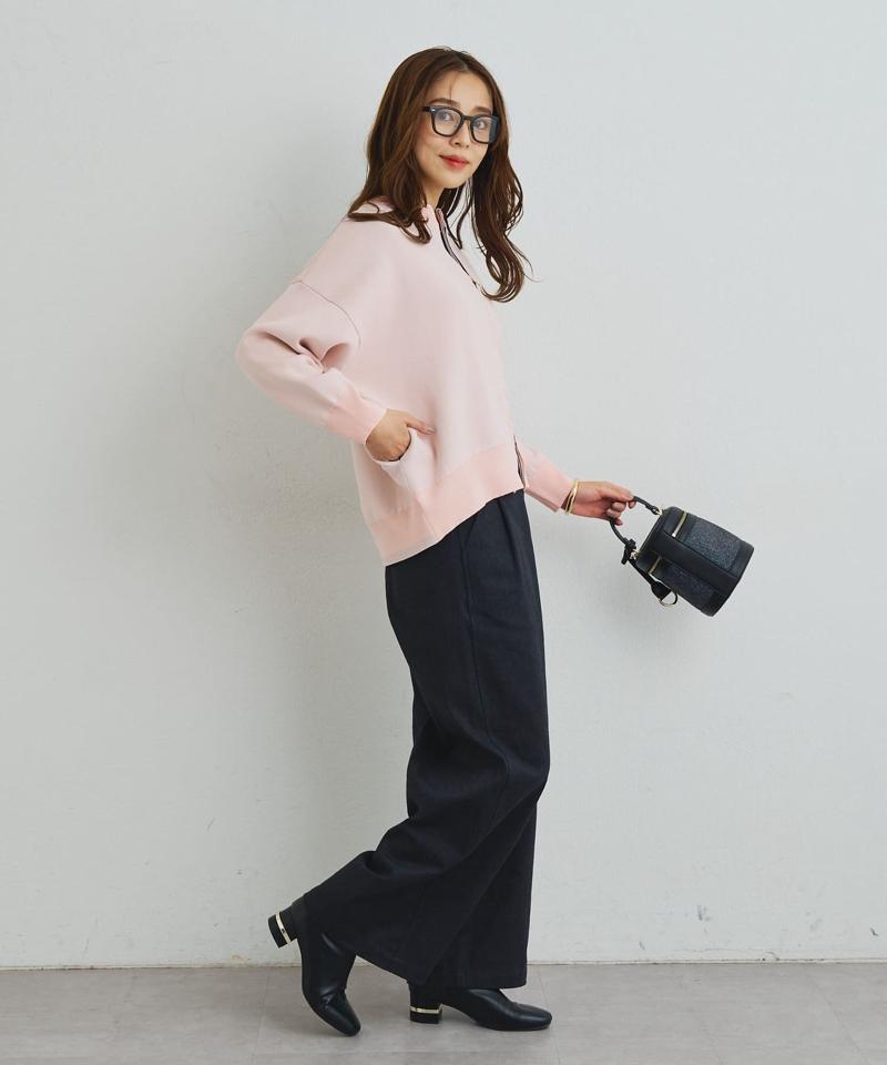 《オンオフ着回せる》スウェットライクニットカーディガン