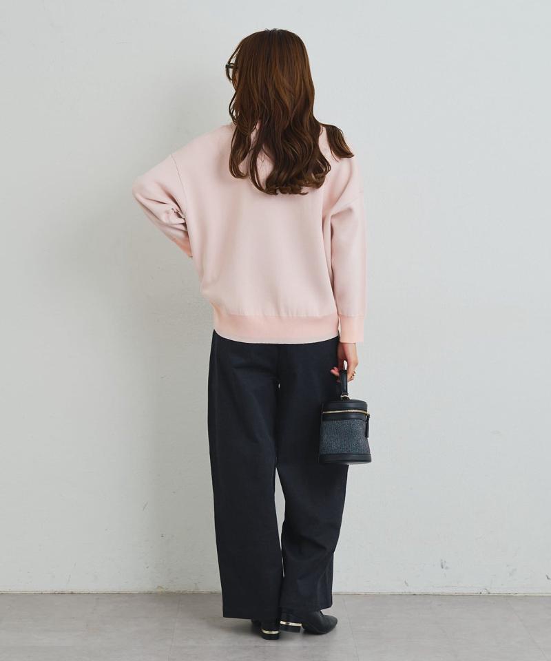 《オンオフ着回せる》スウェットライクニットカーディガン