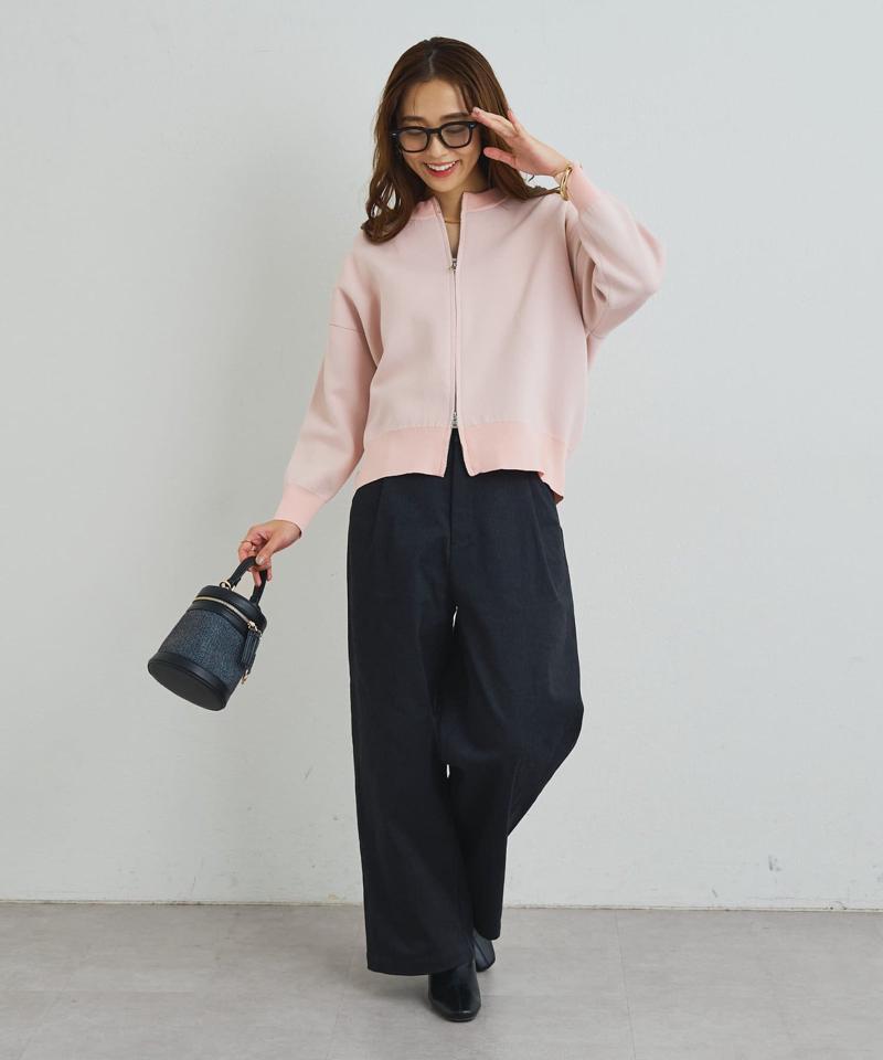 《オンオフ着回せる》スウェットライクニットカーディガン