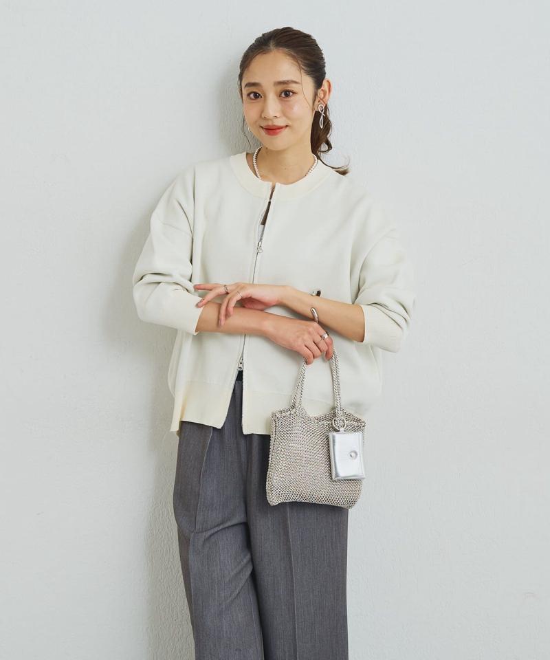 《オンオフ着回せる》スウェットライクニットカーディガン