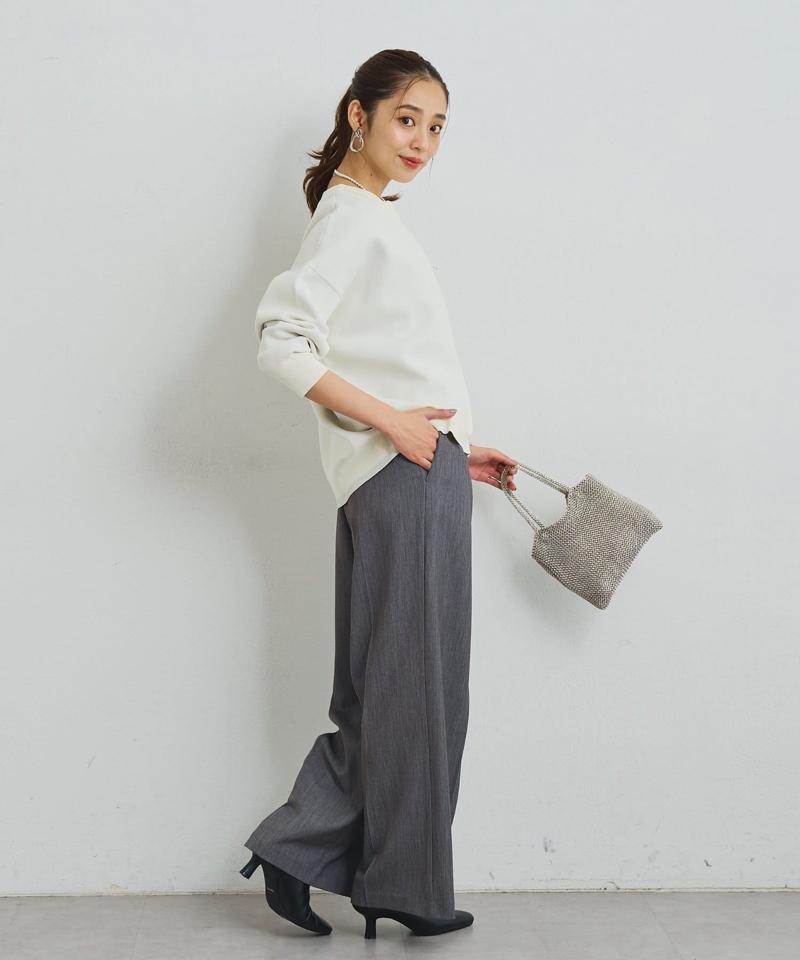 《オンオフ着回せる》スウェットライクニットカーディガン