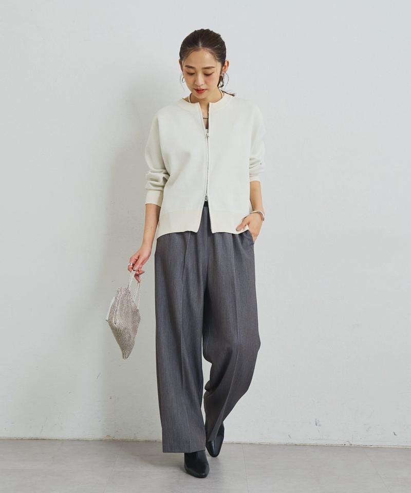 《オンオフ着回せる》スウェットライクニットカーディガン