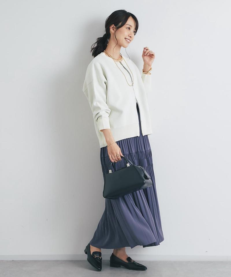 《オンオフ着回せる》スウェットライクニットカーディガン