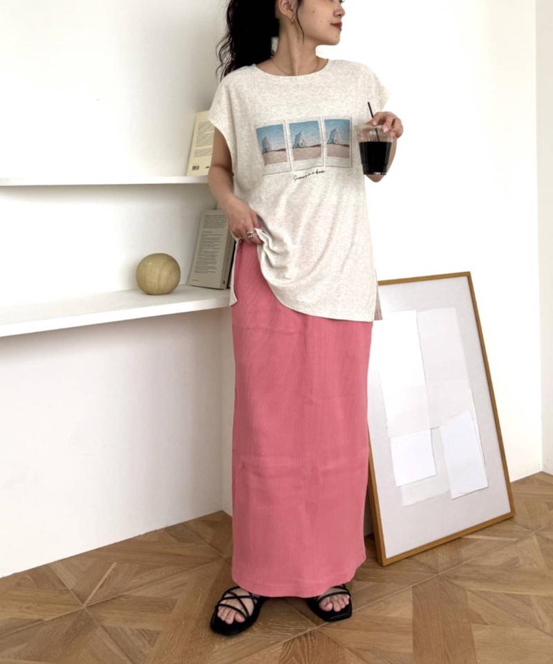 【WEB限定】【-3キロ見え/14色】すっきりシルエットリブスカート