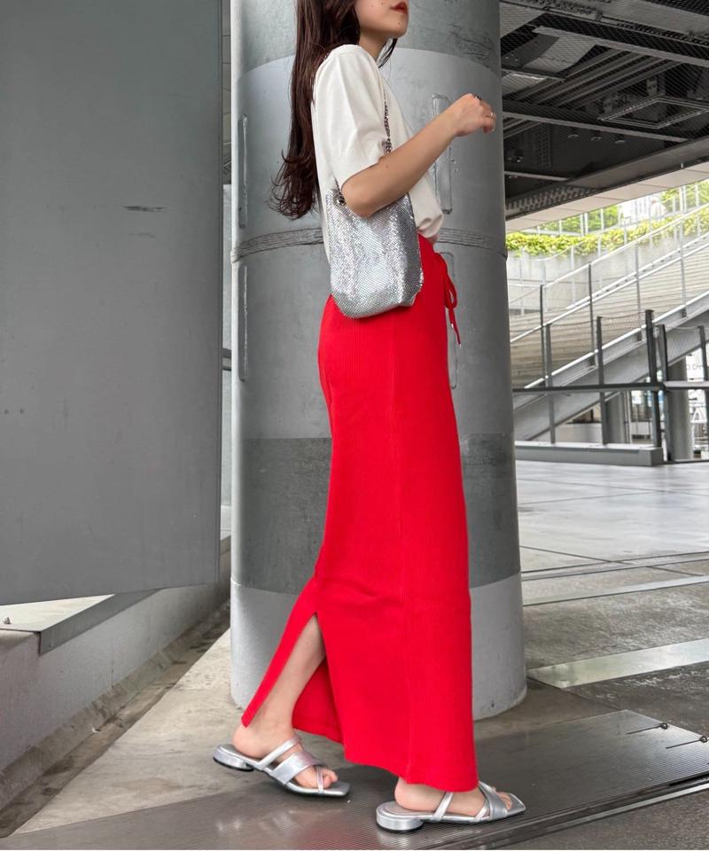 【WEB限定】【-3キロ見え/14色】すっきりシルエットリブスカート