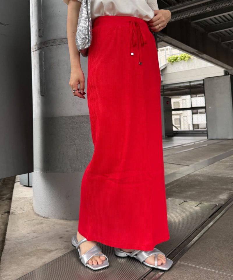 【WEB限定】【-3キロ見え/14色】すっきりシルエットリブスカート