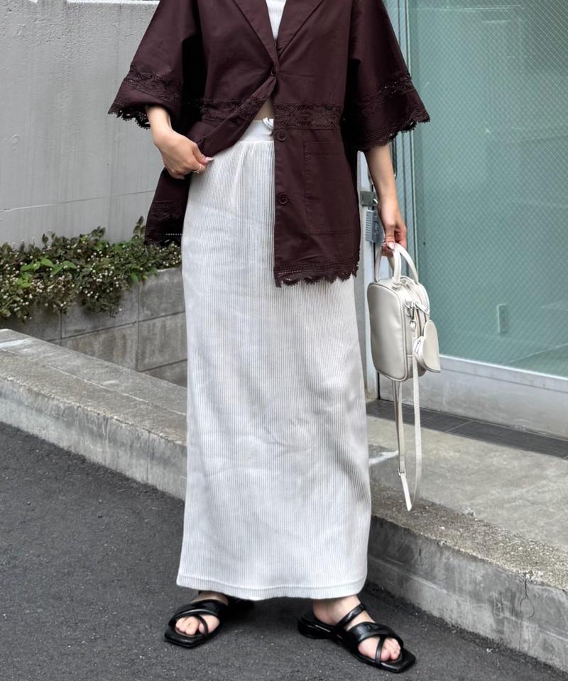 【WEB限定】【-3キロ見え/14色】すっきりシルエットリブスカート