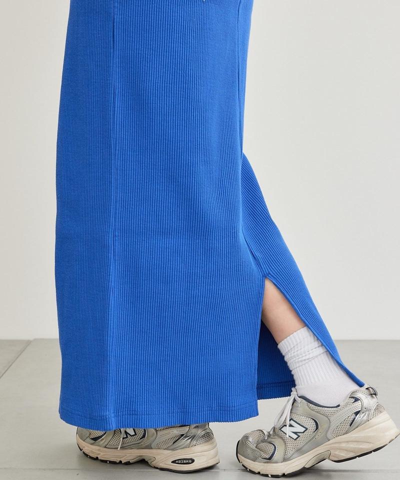 【WEB限定】【-3キロ見え/14色】すっきりシルエットリブスカート