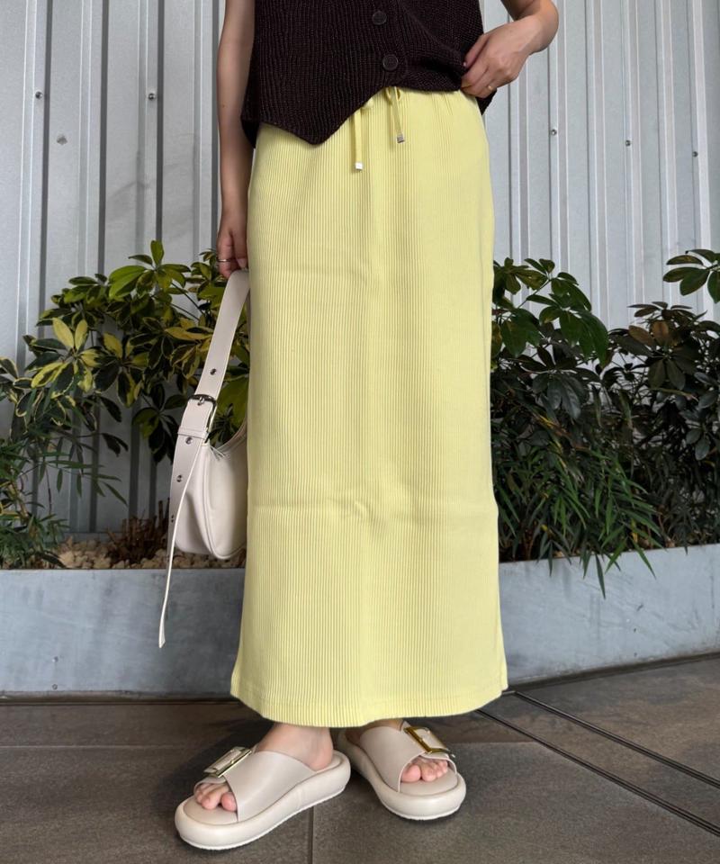 【-3キロ見え】すっきりシルエットリブスカート
